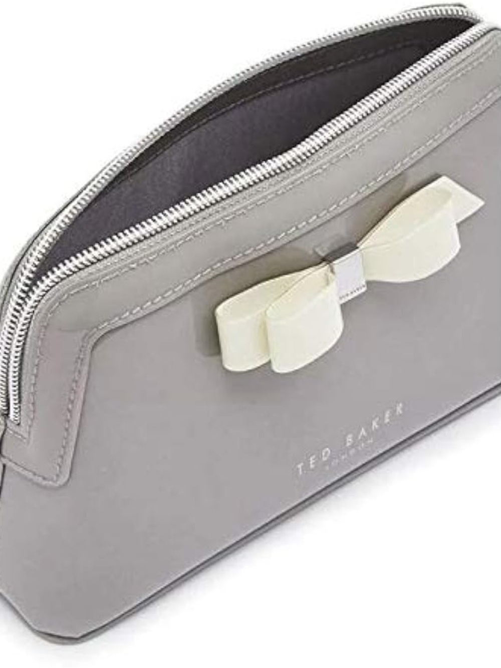 Ted Baker CAHIRA Gray Cosmetic Pouch with Cream Bow
